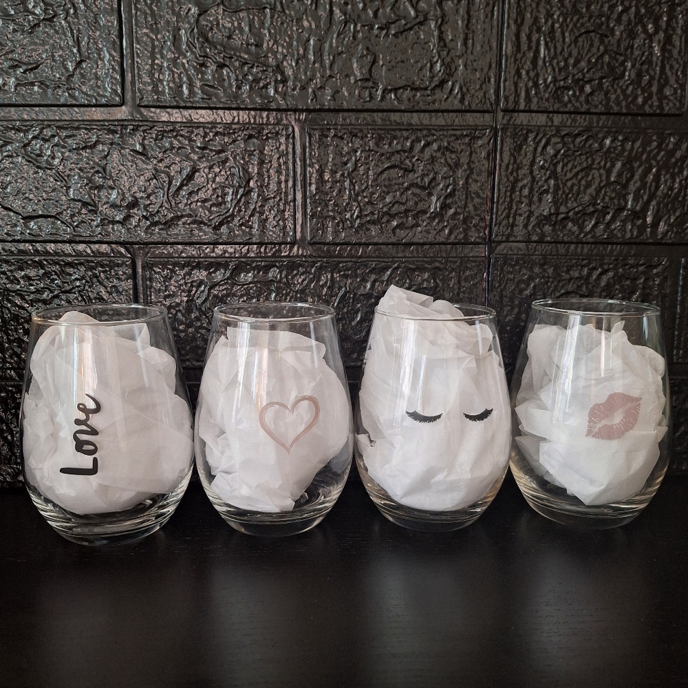 ARCADIA BEAUTY LABS 4 PIECE Stemless Wine Glass Set
